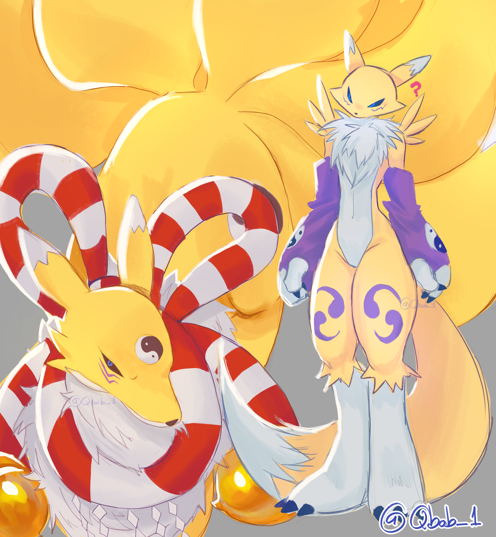 Renamon y Kyubimon
